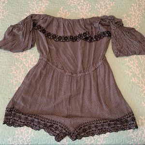 Black Check Romper